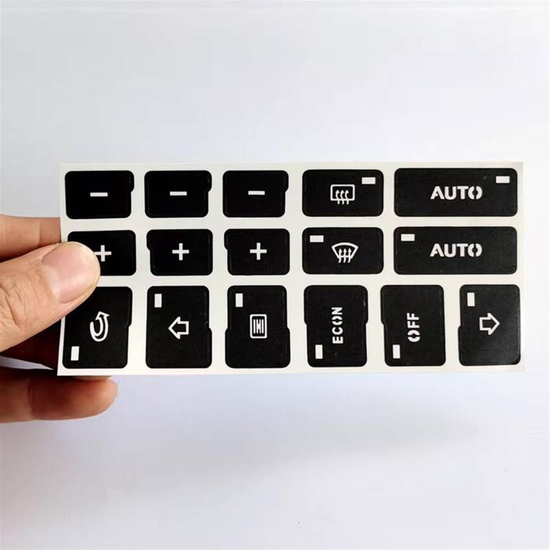 EQAUHYB Auto Knopf Aufkleber Kompatibel Mit Für A4 B6 B7 2000 2001 2002 2003 2004 Auto-Mittelkonsole Klimaanlage Klima AC Schalter Knopf Reparatur Aufkleber von EQAUHYB