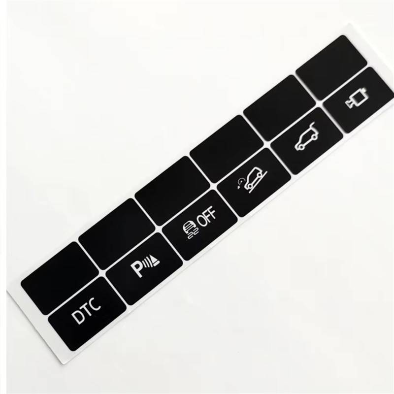 EQAUHYB Auto Knopf Aufkleber Kompatibel Mit Für X6 E71 2008 2009 2010 2011 2012 2013 2014 Auto Armaturenbrett-Knopf-Reparaturaufkleber Ersatz DTC Traktionskontrolle von EQAUHYB