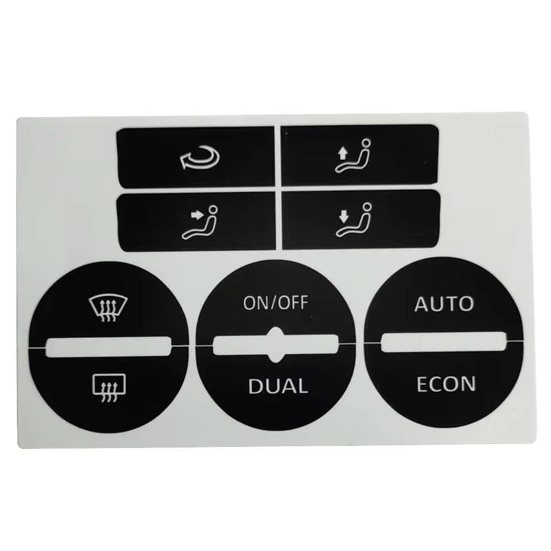 EQAUHYB Auto Knopf Aufkleber Kompatibel Mit Golf Für Mk5 2004 2005 2006 2007 2008 Auto-Mittelkonsole A/C-Klimaautomatikknopf Abgenutzter Reparatursatz Abziehbilder Aufkleber von EQAUHYB