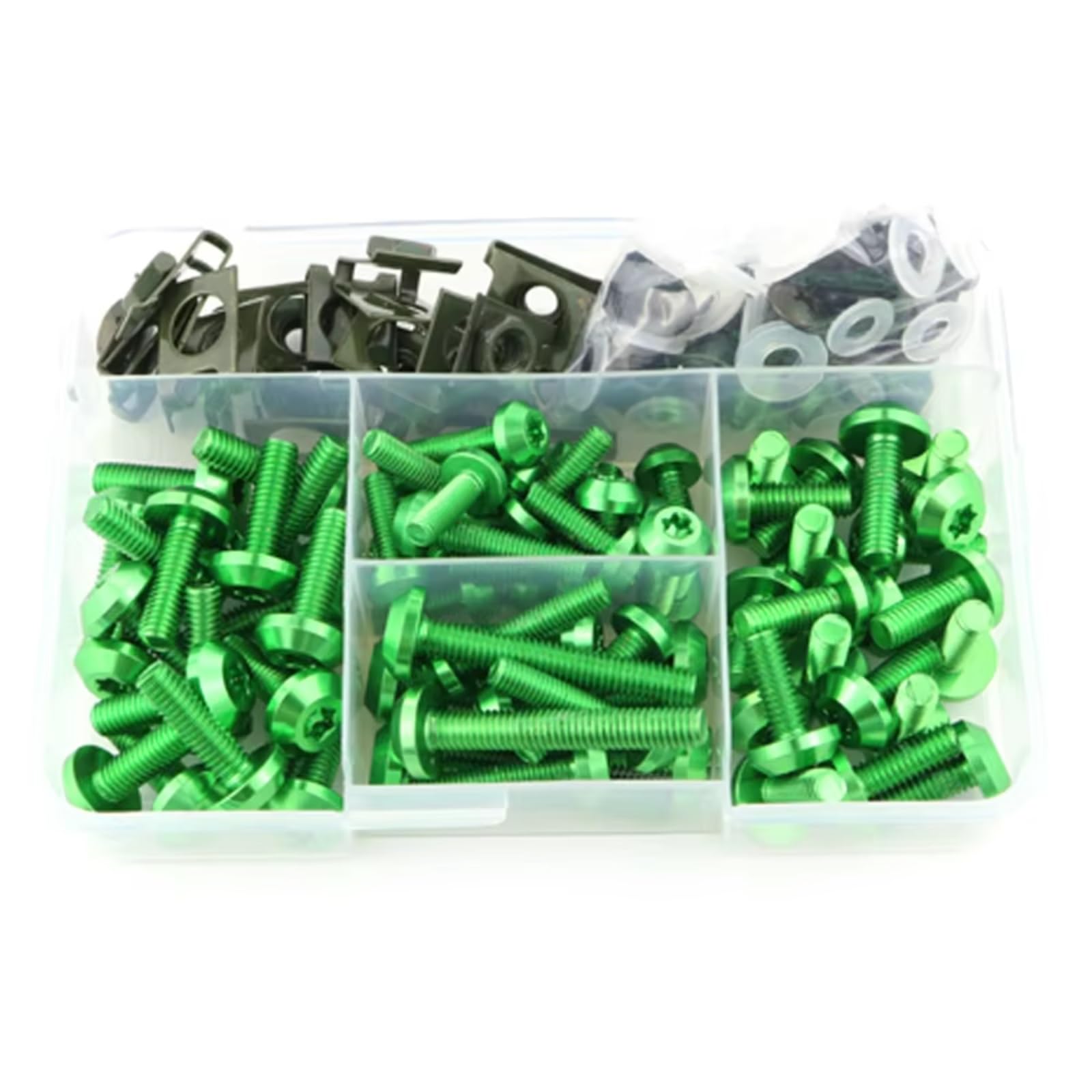 EQAUHYB Motorrad Schraubensatz Kompatibel Mit CBR125R Für CBR150R Für CBR250R Motorrad-Verkleidungsschrauben, Schrauben-Set, Muttern-Clips, Muttern Und Schrauben-Set(Green) von EQAUHYB
