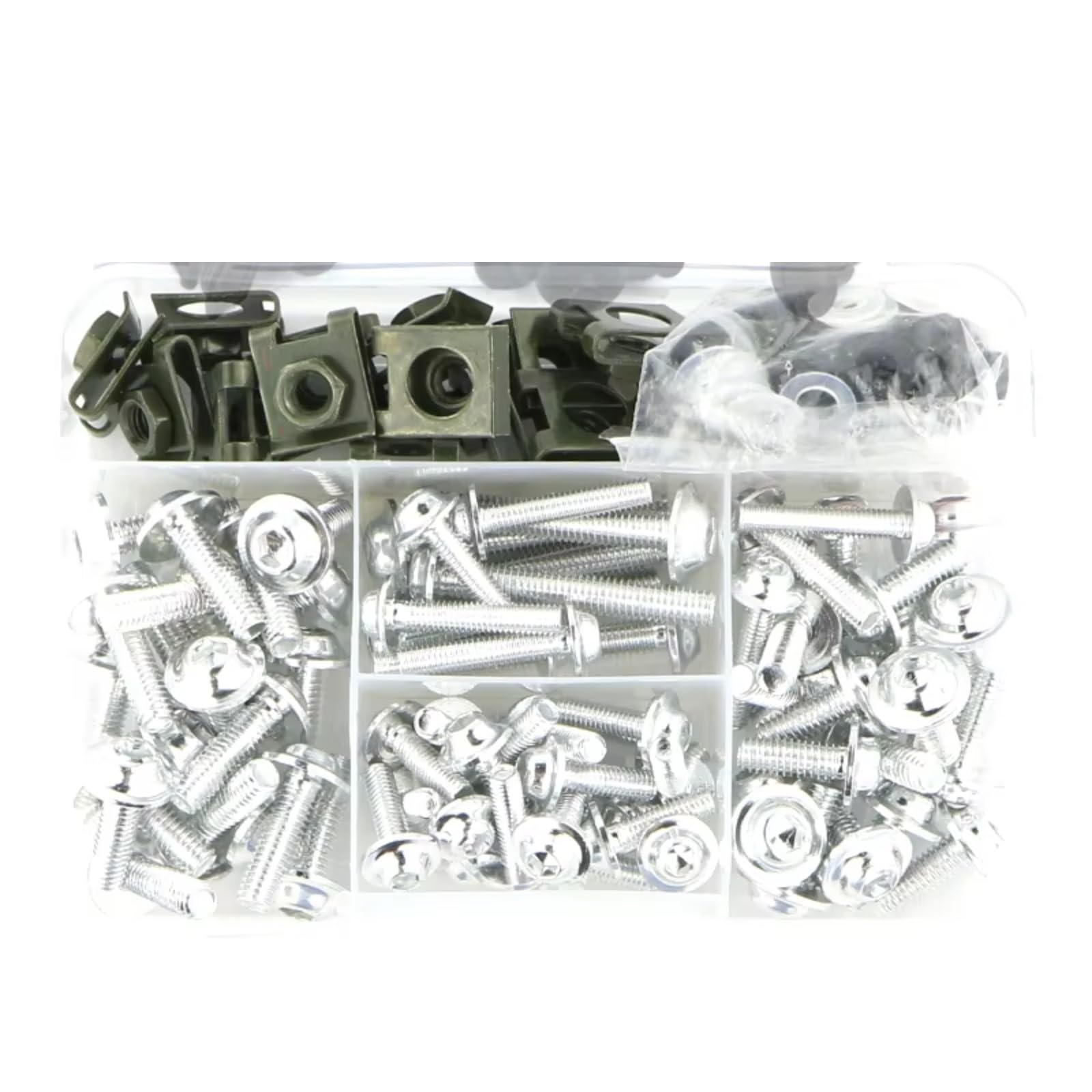EQAUHYB Motorrad Schraubensatz Kompatibel Mit YZF Für R25 Für YZF Für R3 Für YZF Für R6 Motorradzubehör Verkleidungsschrauben-Schrauben-Set, Schrauben- Und Muttern-Set(Silver) von EQAUHYB