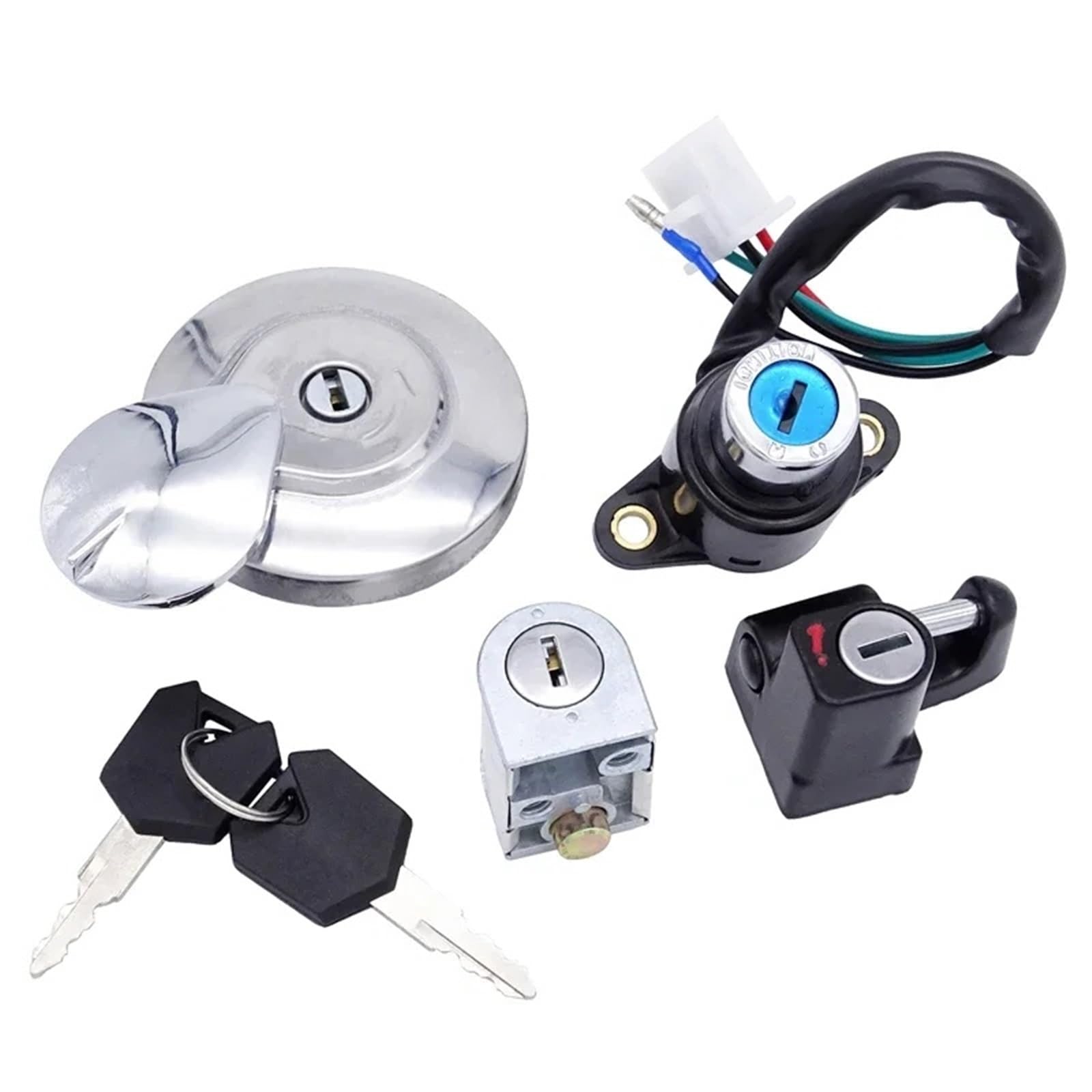 EQAUHYB Zündschalter Kompatibel Mit CA125 1995 1996 1997 1998 1999 Motorrad-Zündschalter-Set, Montage, Tankdeckel-Abdeckung, Schloss-Schlüssel-Set, Schalter-Zubehör-Abdeckung EQAUHYB Zündschalter Kompatibel Mit CA125 1995 1996 1997 1998 1999 Motorrad-Zündschalter-Set, Montage, Tankdeckel-Abdeckung, Schloss-Schlüssel-Set, Schalter-Zubehör-Abdeckung von EQAUHYB