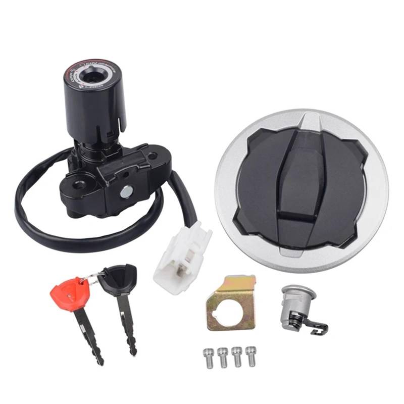 EQAUHYB Zündschalter Kompatibel Mit Für Ninja 400 Für Z400 2018 2019 2020 2021 2022 2023 Motorrad-Zündschalter-Kit Montage Tankdeckel-Abdeckungsschloss von EQAUHYB