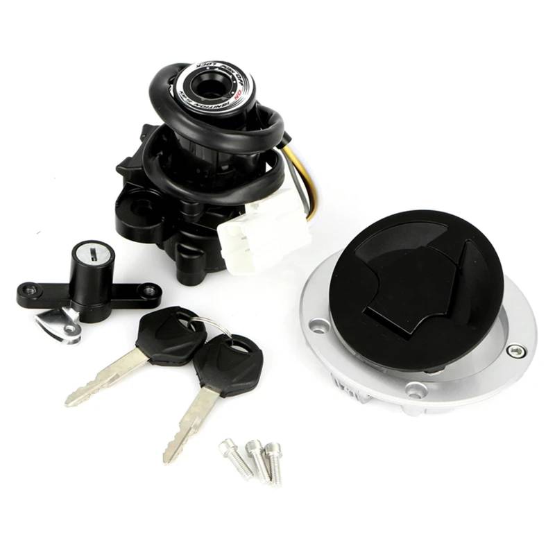 EQAUHYB Zündschalter Kompatibel Mit Für ZX-6R 636 Für Z1000sx 2011 2012 2013 2014 2015 2016 Motorrad-Tankdeckel-Zündschalter-Sperrschlüssel-Zubehör von EQAUHYB