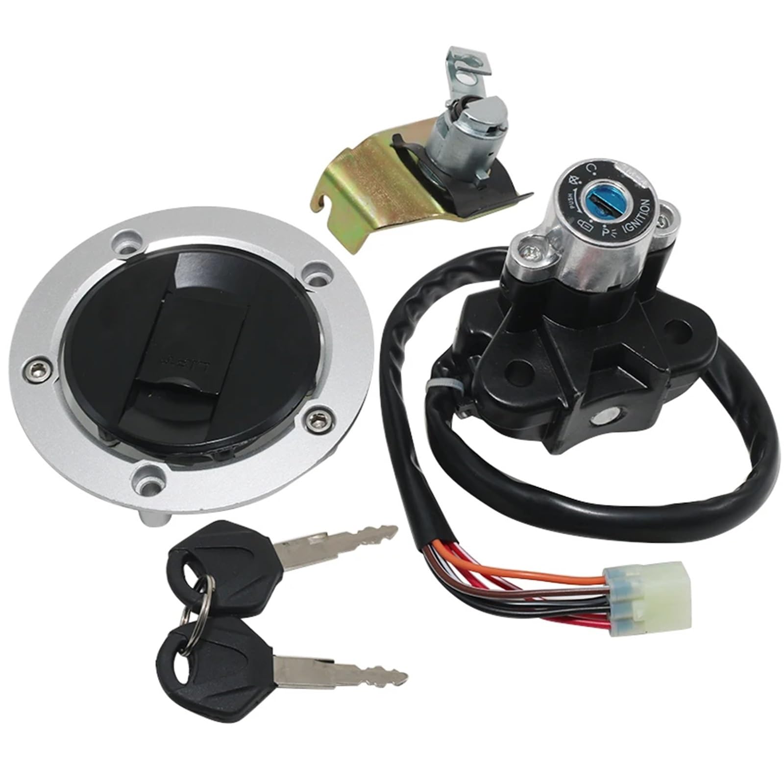 EQAUHYB Zündschalter Kompatibel Mit Suzuki Für GSXR750 2004 2005 Motorrad-Zündschlüsselschalter Tankdeckel-Schlüsselschloss-Kit-Abdeckung Motorradzubehör 37000-18870 EQAUHYB Zündschalter Kompatibel Mit Suzuki Für GSXR750 2004 2005 Motorrad-Zündschlüsselschalter Tankdeckel-Schlüsselschloss-Kit-Abdeckung Motorradzubehör 37000-18870 von EQAUHYB