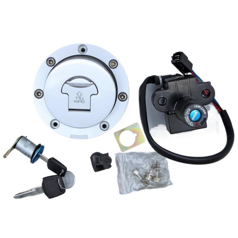 EQAUHYB Zündschalter Kompatibel Mit VFR400 NC30 1989 1990 1991 1992 Motorrad-Zündungs-/Startschalter-Teile, Schlüssel, Schloss, Kabelbaugruppe, Abdeckung, Schalter, Schloss, Tankdeckel von EQAUHYB