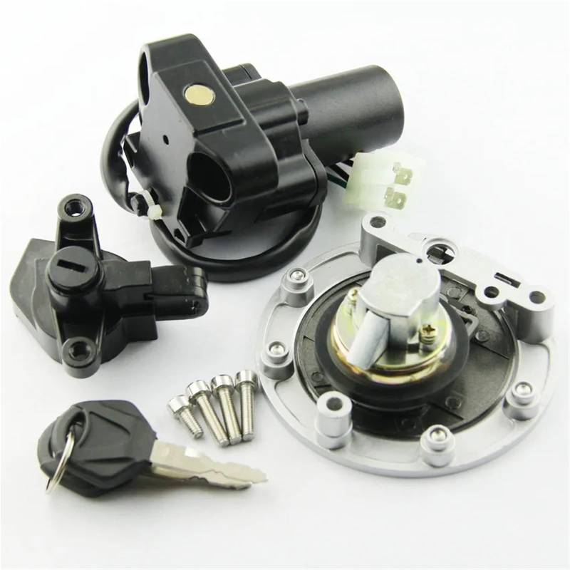 EQAUHYB Zündschalter Kompatibel Mit XJR400 1993 1994 1995 1996 1997 1998 1999 Motorrad-Zündschlüsselschalter Tankdeckel-Schlüsselschloss-Kit Schlüsselabdeckungs-Zubehörschalter von EQAUHYB