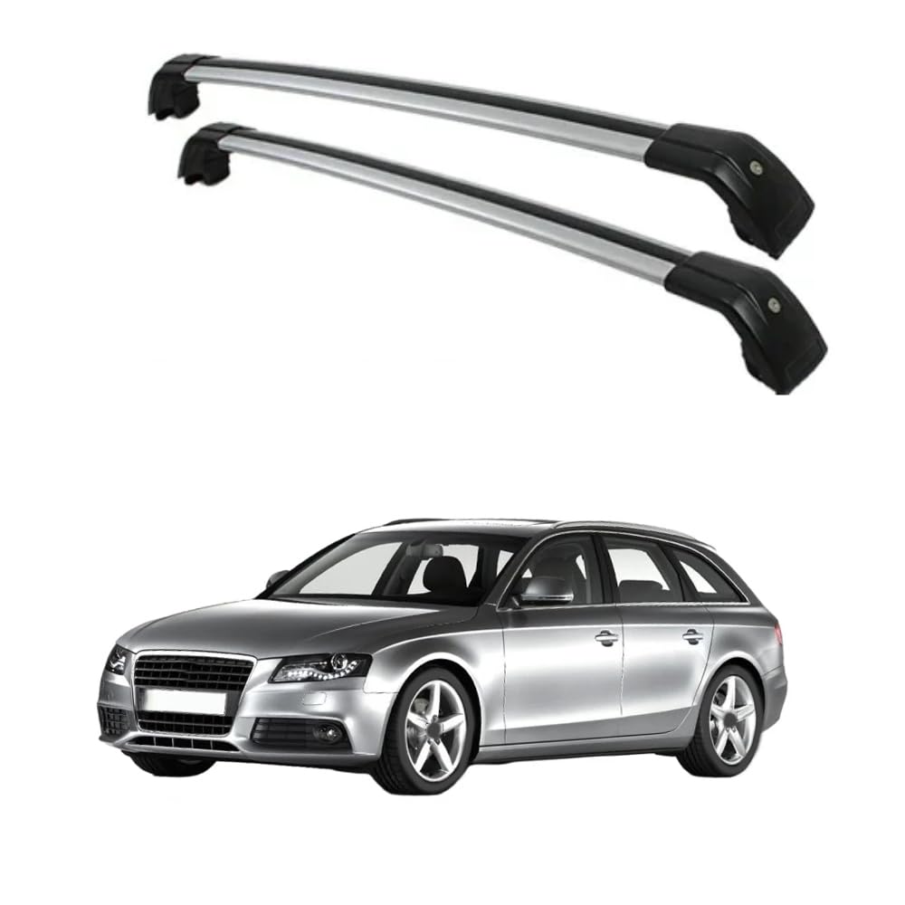 2PCS Auto Aluminium Relingträger Dachträger, für Audi A4 Avant (8W5 B9) 2007-2015 Gepäckträger Dachboxen Fahrradträger Dachgepäckträger Car Zubehör,A von EQLIFD