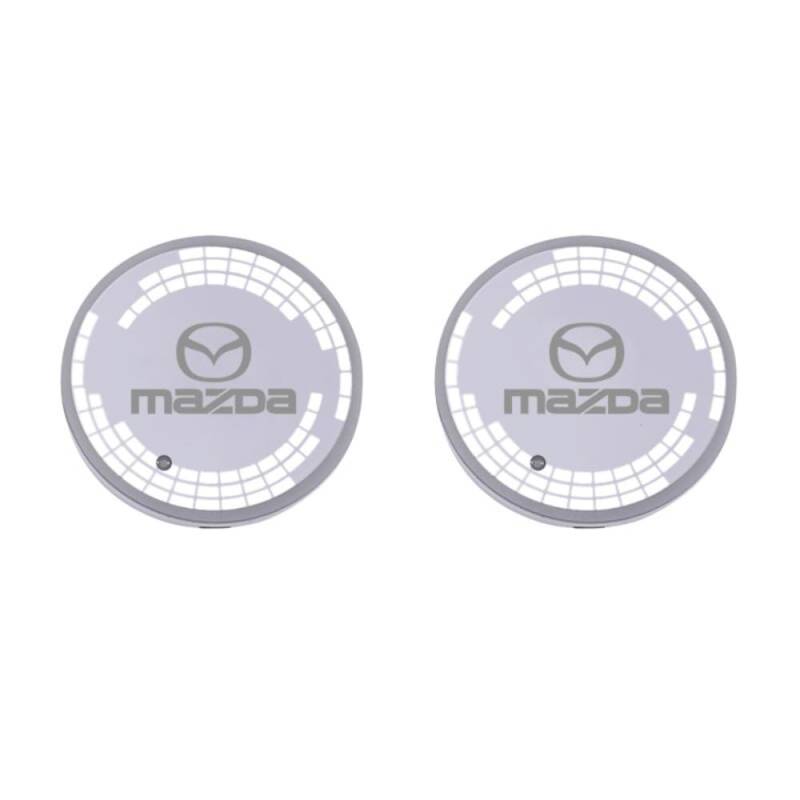 2PCS LED Auto Tassenhaltereinsätze Atmosphäre Untersetzer, für Mazda 3 bk 6 gg gh gj cx3 cx5 cx30 cx7 cx8 cx9 mx5 rx8 skyactive Getränkehalter rutschfeste wasserdicht Innere Zubehör,C von EQLIFD
