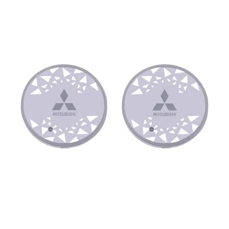 2PCS LED Auto Tassenhaltereinsätze Atmosphäre Untersetzer, für Mitsubishi Colt Lancer Grandis Carisma ASX Eclipse Cross Getränkehalter rutschfeste wasserdicht Innere Zubehör,C von EQLIFD
