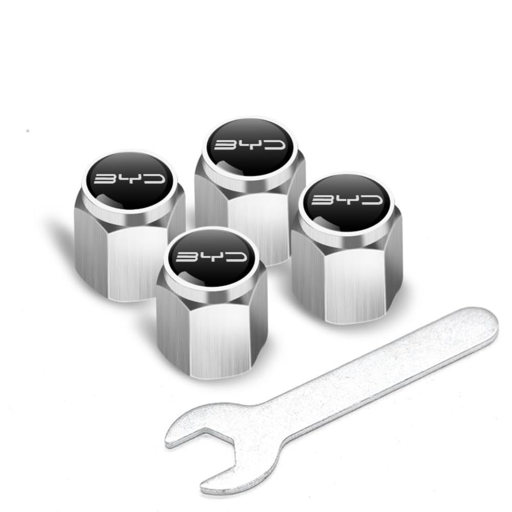 4Pcs Auto Legierung Reifenventil Ventilkappen, für BYD ATTO ATTO 2 ATTO 3 Luftabdeckungen Staubkappen Rostschutz stabilen Car Reifen Zubehör,A 4Pcs Auto Legierung Reifenventil Ventilkappen, für BYD ATTO ATTO 2 ATTO 3 Luftabdeckungen Staubkappen Rostschutz stabilen Car Reifen Zubehör,A von EQLIFD