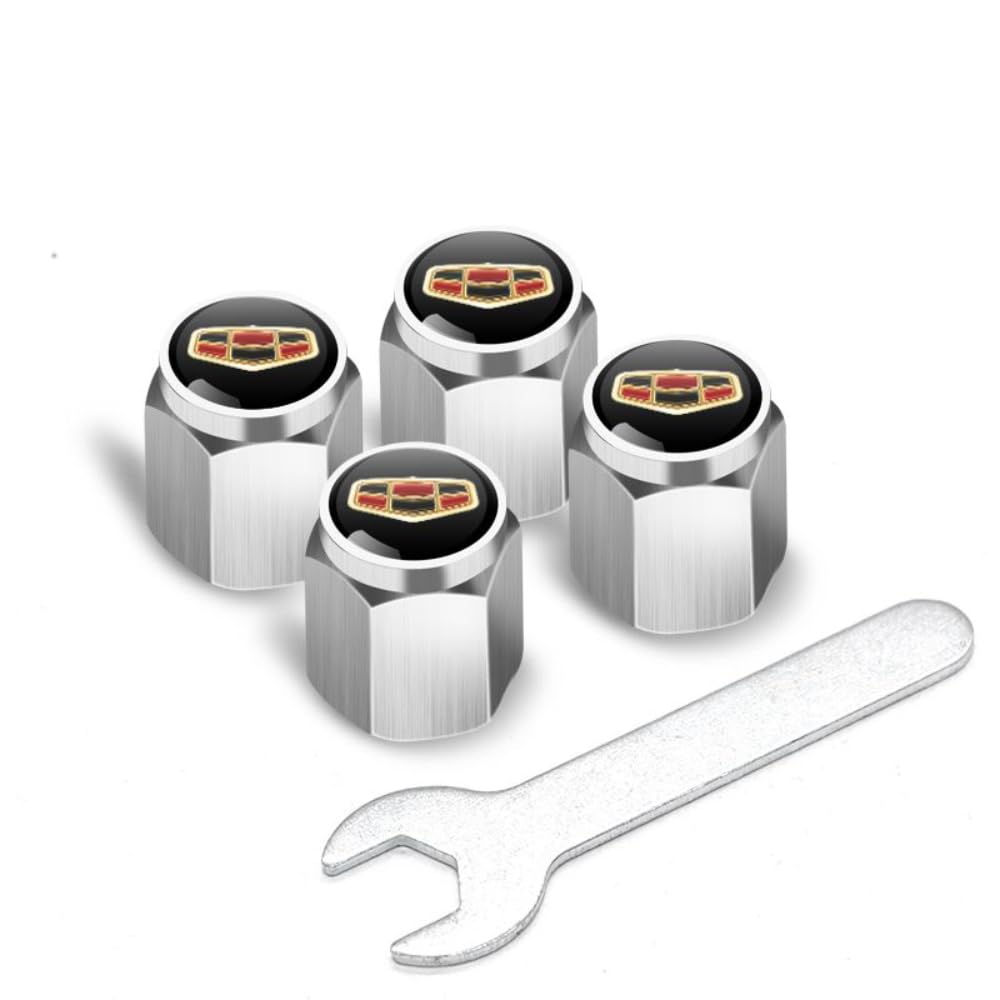 4Pcs Auto Legierung Reifenventil Ventilkappen, für Geely Coolray 2019-2020 Boyue NL3 Emgrand X7 EX7 SUV GT GC9 Luftabdeckungen Staubkappen Rostschutz stabilen Car Reifen Zubehör,A 4Pcs Auto Legierung Reifenventil Ventilkappen, für Geely Coolray 2019-2020 Boyue NL3 Emgrand X7 EX7 SUV GT GC9 Luftabdeckungen Staubkappen Rostschutz stabilen Car Reifen Zubehör,A von EQLIFD