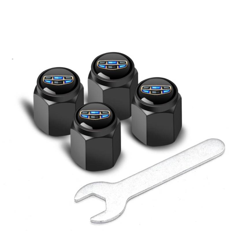 4Pcs Auto Legierung Reifenventil Ventilkappen, für Geely Coolray 2019-2020 Boyue NL3 Emgrand X7 EX7 SUV GT GC9 Luftabdeckungen Staubkappen Rostschutz stabilen Car Reifen Zubehör,B von EQLIFD