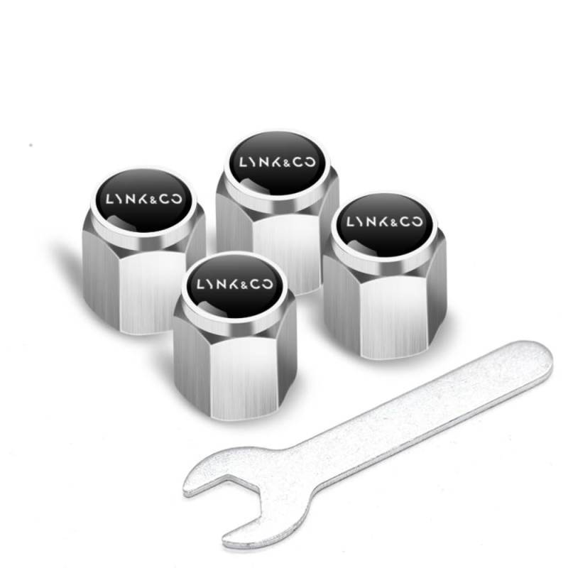 4Pcs Auto Legierung Reifenventil Ventilkappen, für Lynk & Co 01 02 03 04 05 06 07 08 09 Luftabdeckungen Staubkappen Rostschutz stabilen Car Reifen Zubehör,A von EQLIFD