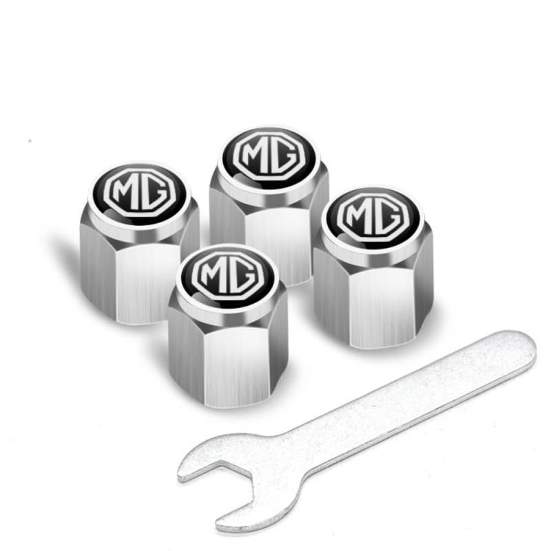 4Pcs Auto Legierung Reifenventil Ventilkappen, für MG 3 5 6 7 GS HS ZS MG3 MG5 Luftabdeckungen Staubkappen Rostschutz stabilen Car Reifen Zubehör,A von EQLIFD