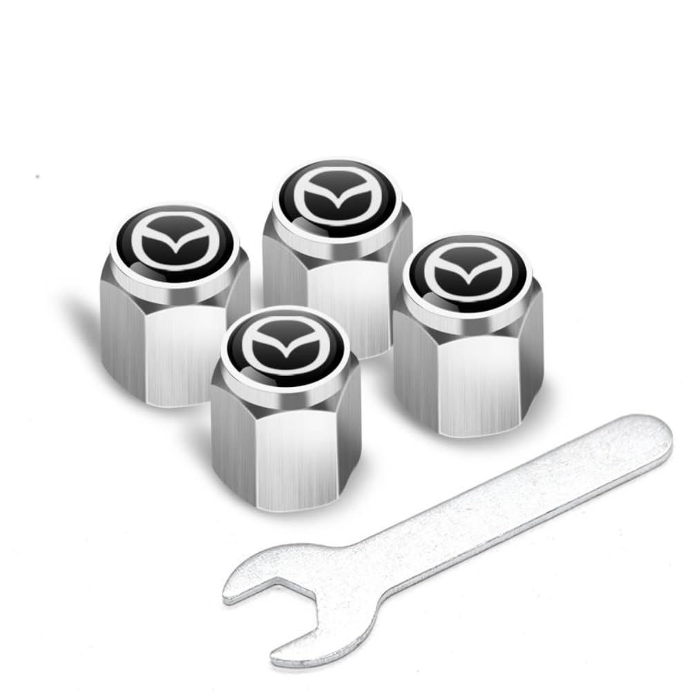 4Pcs Auto Legierung Reifenventil Ventilkappen, für Mazda 3 bk 6 gg gh gj cx3 cx5 cx30 cx7 cx8 cx9 mx5 rx8 skyactive Luftabdeckungen Staubkappen Rostschutz stabilen Car Reifen Zubehör,A 4Pcs Auto Legierung Reifenventil Ventilkappen, für Mazda 3 bk 6 gg gh gj cx3 cx5 cx30 cx7 cx8 cx9 mx5 rx8 skyactive Luftabdeckungen Staubkappen Rostschutz stabilen Car Reifen Zubehör,A von EQLIFD
