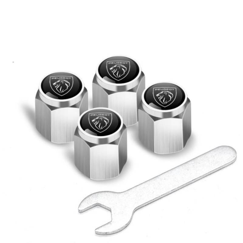 4Pcs Auto Legierung Reifenventil Ventilkappen, für Peugeot 107 108 206 207 207 CC 208 307 307 CC 308 308 CC 406 407 Luftabdeckungen Staubkappen Rostschutz stabilen Car Reifen Zubehör,A von EQLIFD