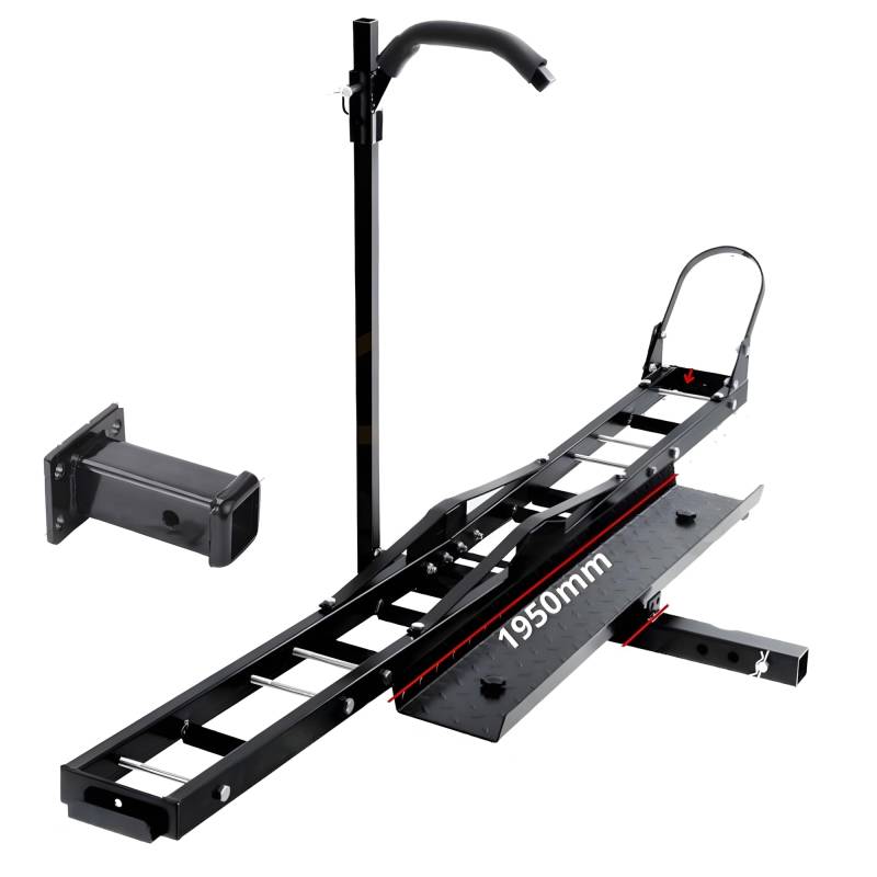 Motorradträger Anhängerkupplung Scooter mit Verladerampe 227 kg + Adapter quadratisch 2 Zoll von EQUIPEMENT EXPRESS SICOBA