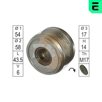 Era Generatorfreilauf [Hersteller-Nr. ZN5528] für Alfa Romeo, Fiat, Jaguar, Lancia, Land Rover, Saab von ERA
