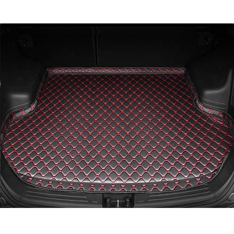 Passgenaue Auto Kofferraum Schutzmatte für Audi SQ5 2013-2018, Kratzfest rutschfest Kofferraumwanne Leder Schutzunterlage, Innere ZubehöR, C/Black-Red von ERBRA