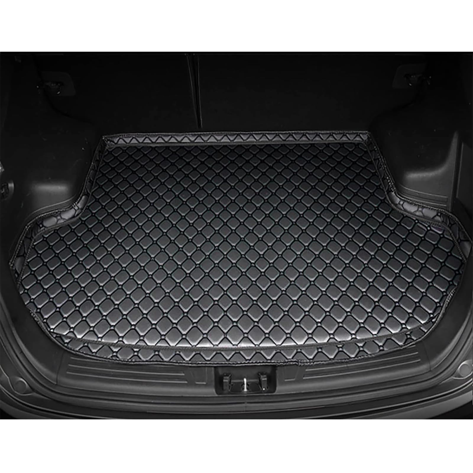 Passgenaue Auto Kofferraum Schutzmatte für Benz CLA Shooting Brake (X117) 2015-2018, Kratzfest rutschfest Kofferraumwanne Leder Schutzunterlage, Innere ZubehöR,A/All-Black von ERBRA