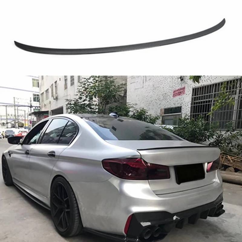 Erbv Auto Hinten Kofferraum Spoiler Heck Flügel Lippe, Für BMW 5Er G30 G38 2018-2022, Abs-Kunststoff, Glänzend Schwarz, Kohlefaser-Optik von ERBV
