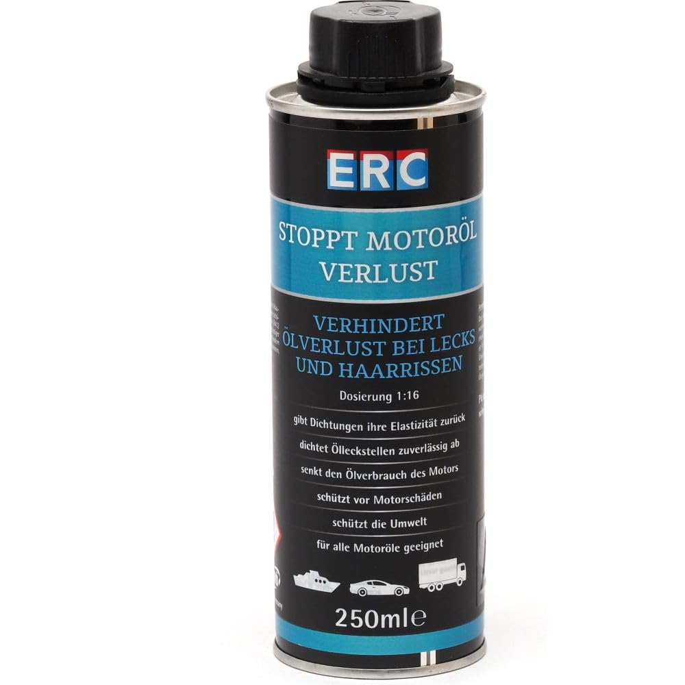 ERC 250ml Stoppt Motoröl Verlust Oel Leck Stopp Germany Motordicht ERC 250ml Stoppt Motoröl Verlust Oel Leck Stopp Germany Motordicht von ERC