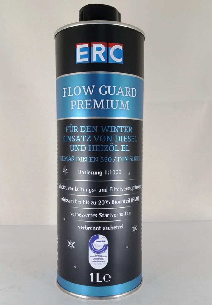 ERC FLOW GUARD Premium Heizöl/Diesel Winter Additiv Fließverbesserer Konzentrat 1:1000 Liter Flasche von ERC