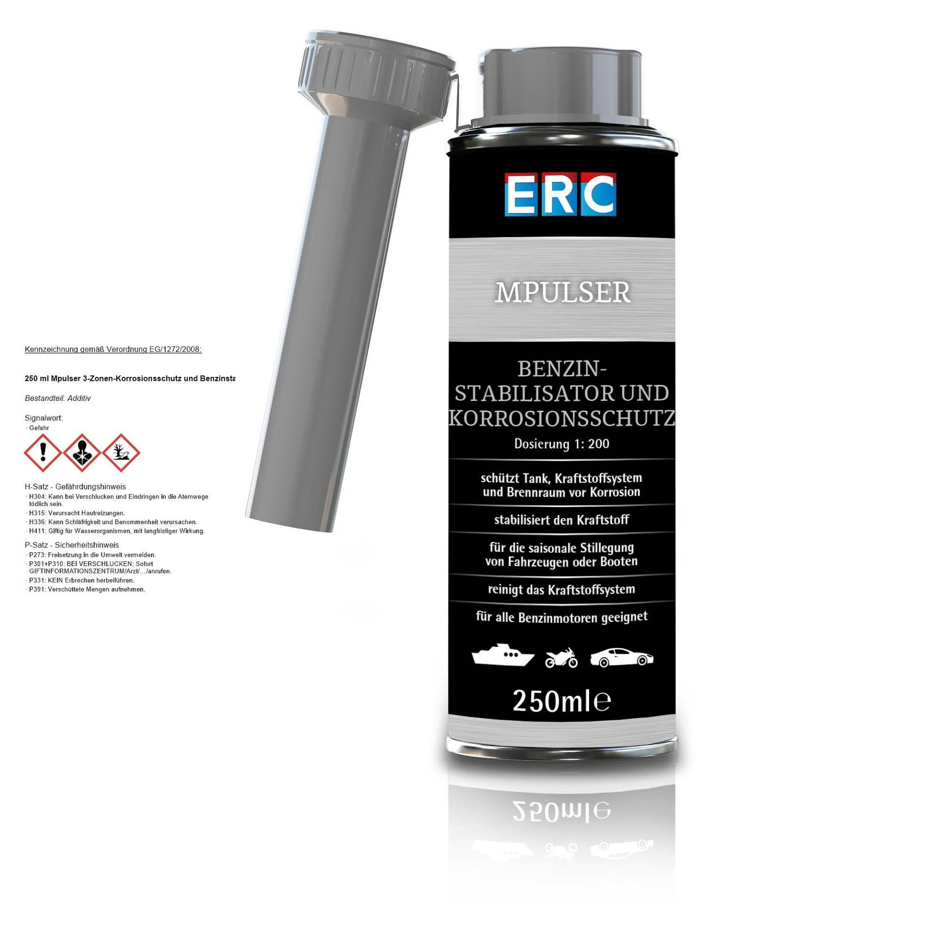 ERC MPULSER Benzin- Stabilisator und Korrosionsschutz 250ml Dosierung 1:200 von ERC