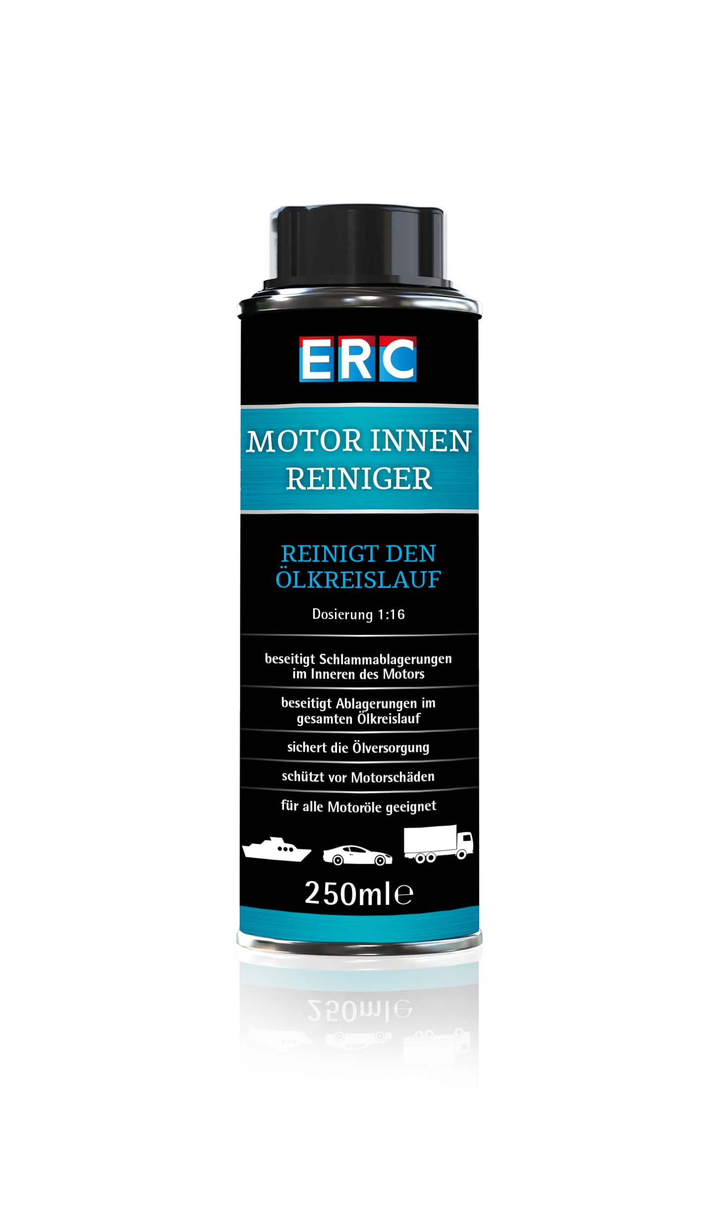 ERC Motor Innen Reiniger 250ml Dose, löst Schlammablagerungen im Motor, für 4 Liter Motoröl von ERC