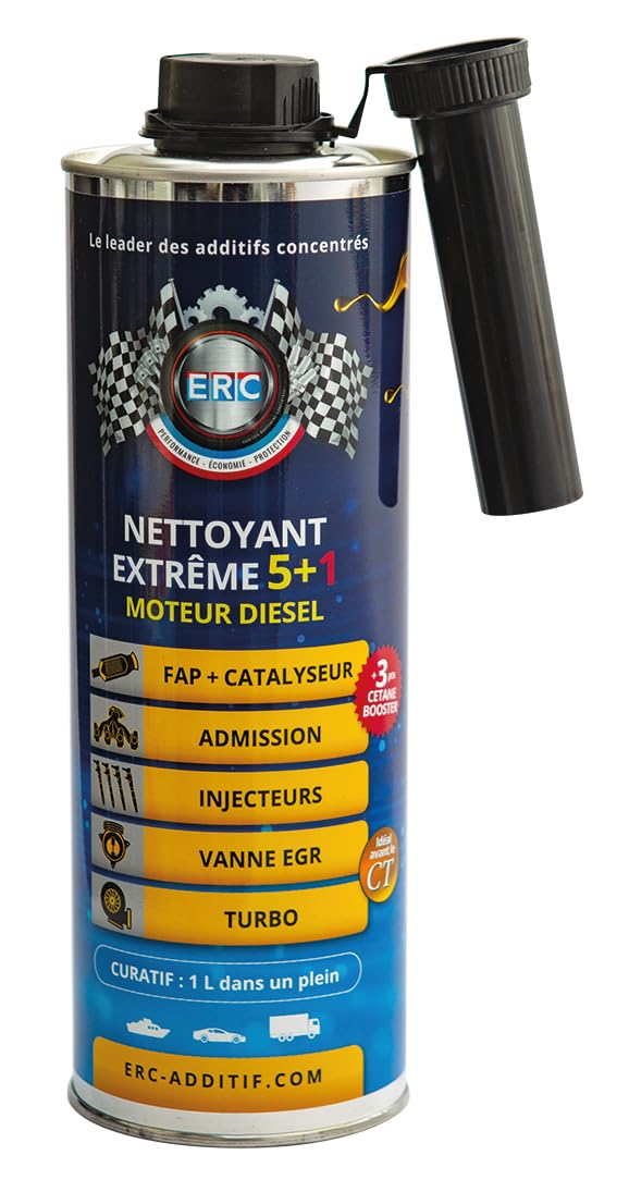 ERC Reinigend Extrème 5+1 Fahrzeug Diesel Glitzernde Ganz Ihre Antriebsmotor / Ideal Vorne Testgerät Technik - Zusatzstoff Premium (1l) von ERC