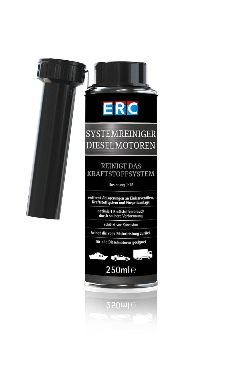ERC Systemreiniger Dieselmotoren 250ml Dose, hochkonzentriertes Reinigungsadditiv, Reinigung der Einspritzdüsen, Ventile und des Kraftstoffsystems von ERC
