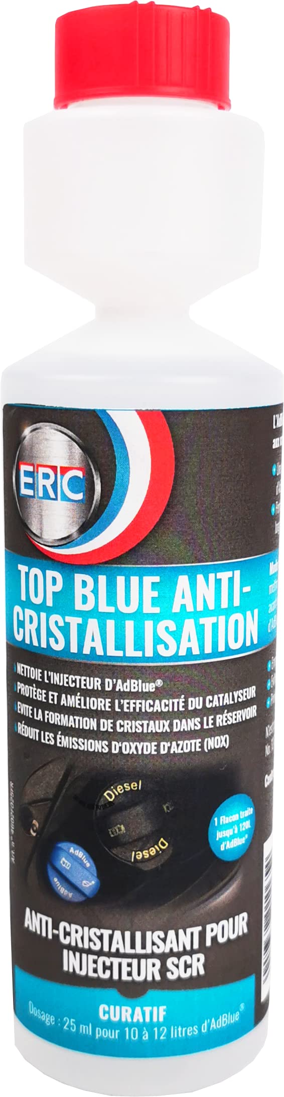 ERC – [Top Blue Anti Kristallisation] | Additiv | Verhindert Kristallbildung im SCR-Schaltung | Reduziert Stickoxidemissionen | Optimiert den AdBlue-Durchfluss am Injektor | 250 ml von ERC
