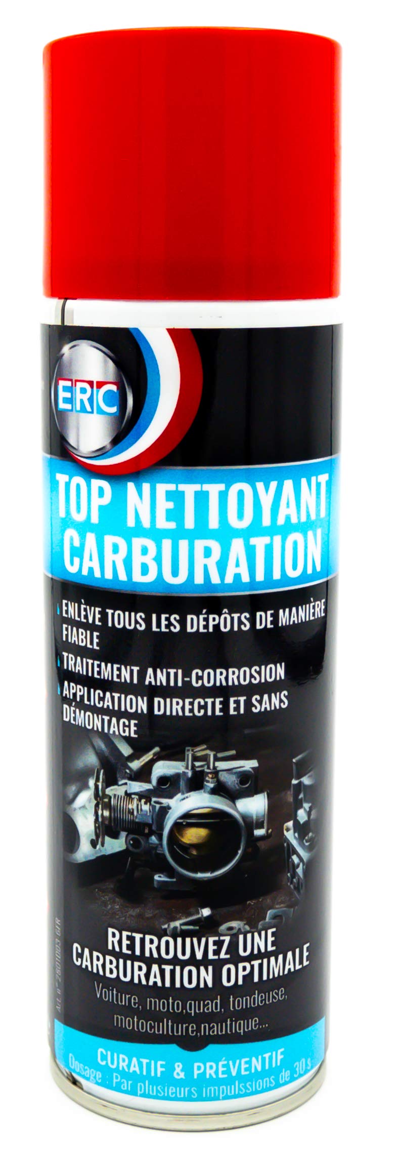 ERC - [Top Vergaser Reiniger] | Aerosol | Reinigt das Innere des Vergasers & die Ansaugrohre ohne Demontage | Stellt einen optimalen Vergaser wieder her | Schützt den Vergaser | 400ML von ERC