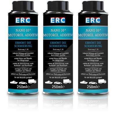 Erc 3x 250 ml NANO 10-9 Motoröl Additiv [Hersteller-Nr. 2150D025C4] von ERC