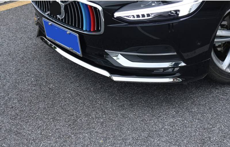 Auto Chrom Aufkleber,Edelstahl FrontstoßStange Lippen Abdeckung Zierleisten,Auto Accesso,FüR Volvo V90 S90 2016 2017 2018 2019 von ERGENB