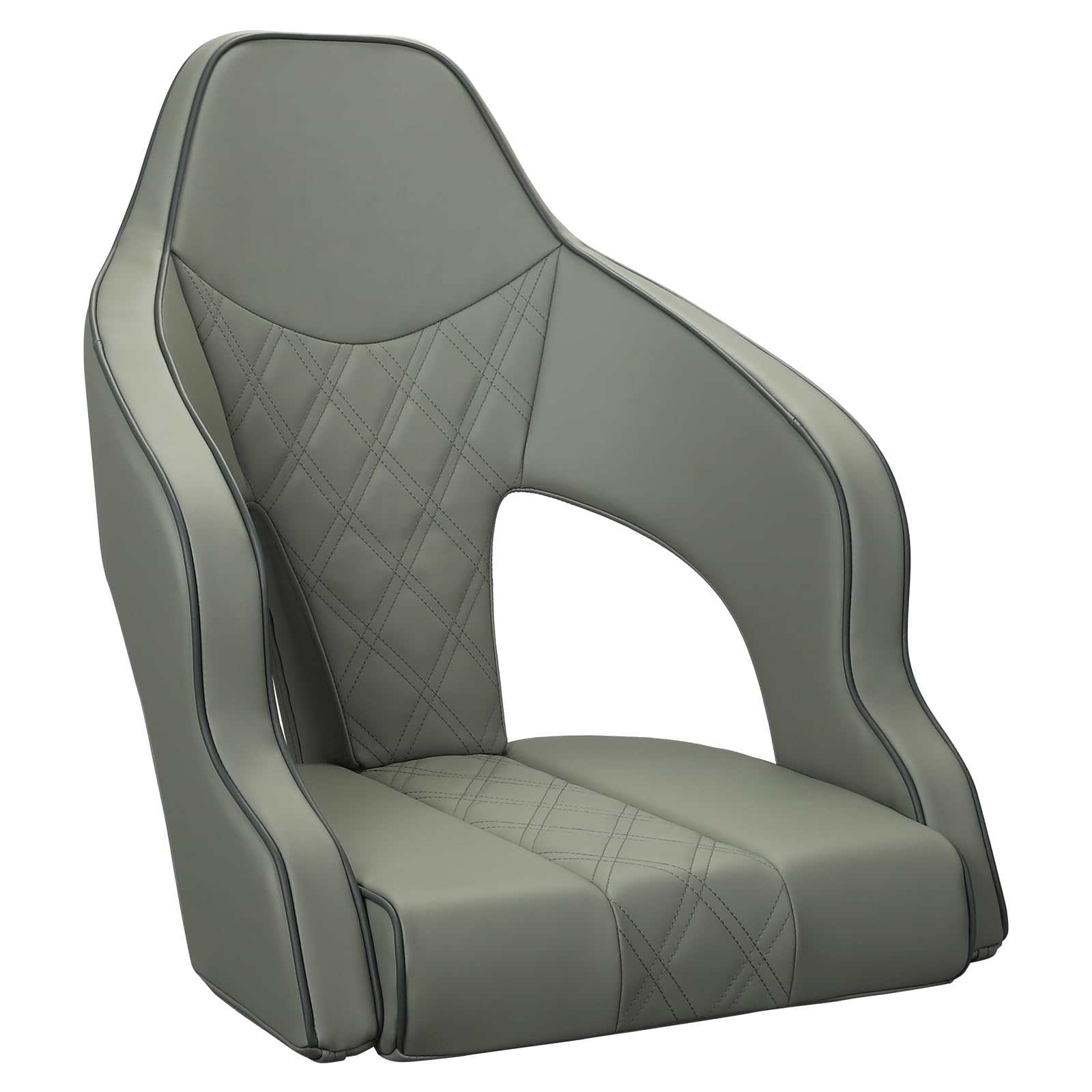 ERGOSEAT Deluxe Pro Bootssitz mit hoher Rückenlehne, Ponton, Kapitäne, Schalensitz mit Armlehnen (Hellgrau/Hellgrau/Anthrazit) von ERGOSEAT