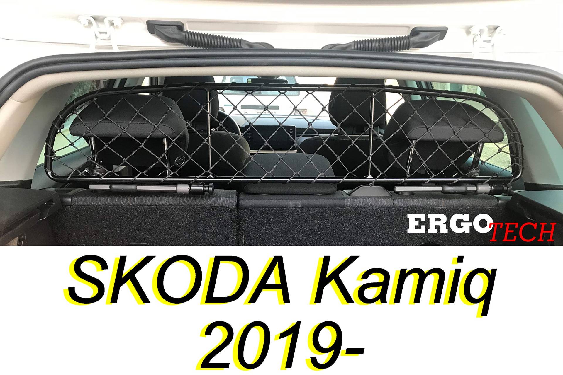 ERGOTECH Trennnetz Trenngitter kompatibel mit SKODA Kamiq (ab BJ 2019), RDA65-XXS8, für Hunde und Gepäck von ERGOTECH