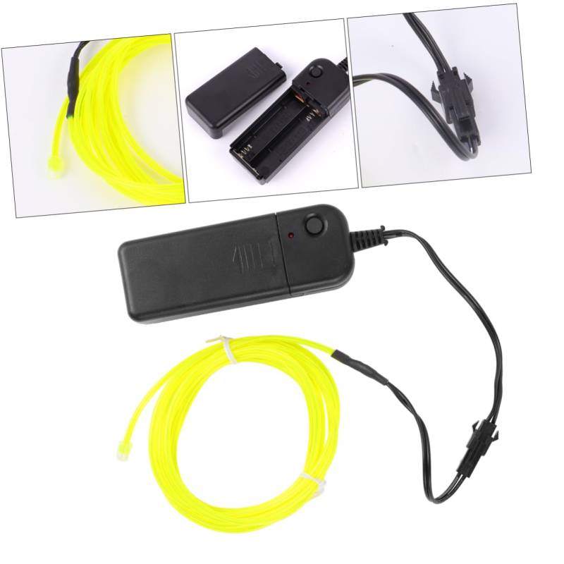 ERINGOGO 2M Leuchtendes Kabel Flexibles EL Draht Lichtband Fluoreszierendem ohne Batterie Dekoration Cosplay und Partygestaltung Lichtmodi Energieeffizient von ERINGOGO