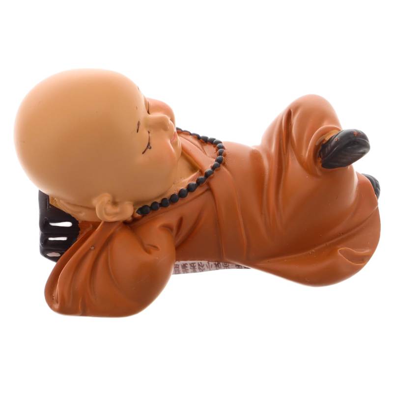 ERINGOGO Buddha -ornamente Im Auto Dekorative Auto-buddha-statue-ornamente Kleine Mönchsstatuen Auto Armaturenbrett Mönch Auto-statue Dekorative Mönchsfiguren Khaki Harz von ERINGOGO