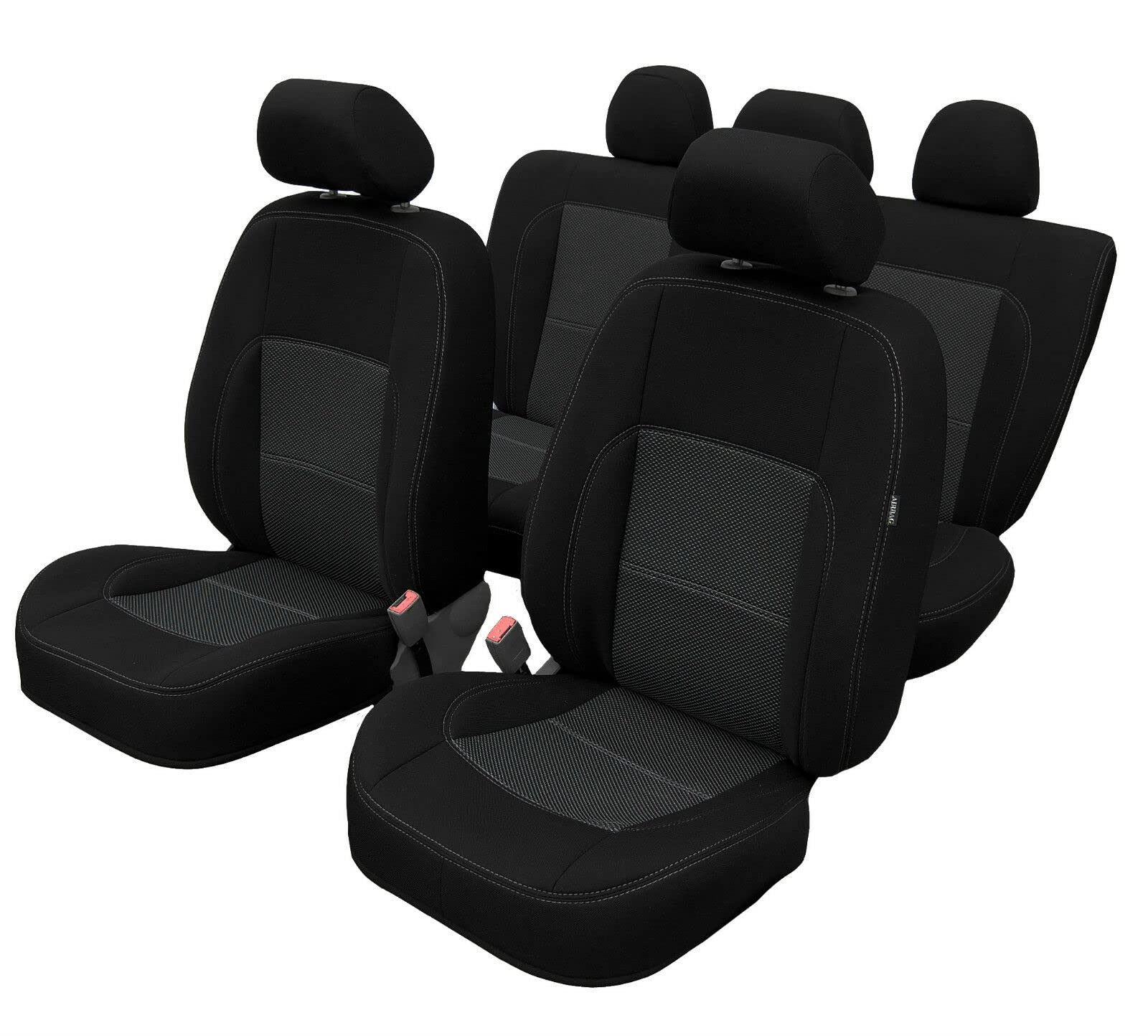 ERJOT Autositzbezüge Erjot2010 maßgefertigte kompatibel mit Kia Stonic modellspezifische Sitzbezüge Schwarz Komplett Set Velour von ERJOT