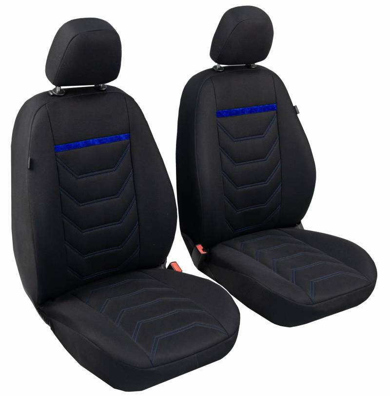 ERJOT Autobezüge Sitzbezüge Comfort Plus Schonbezüge Vordersitzbezüge vorne Sitze Universal Schwarz (Blau) von ERJOT