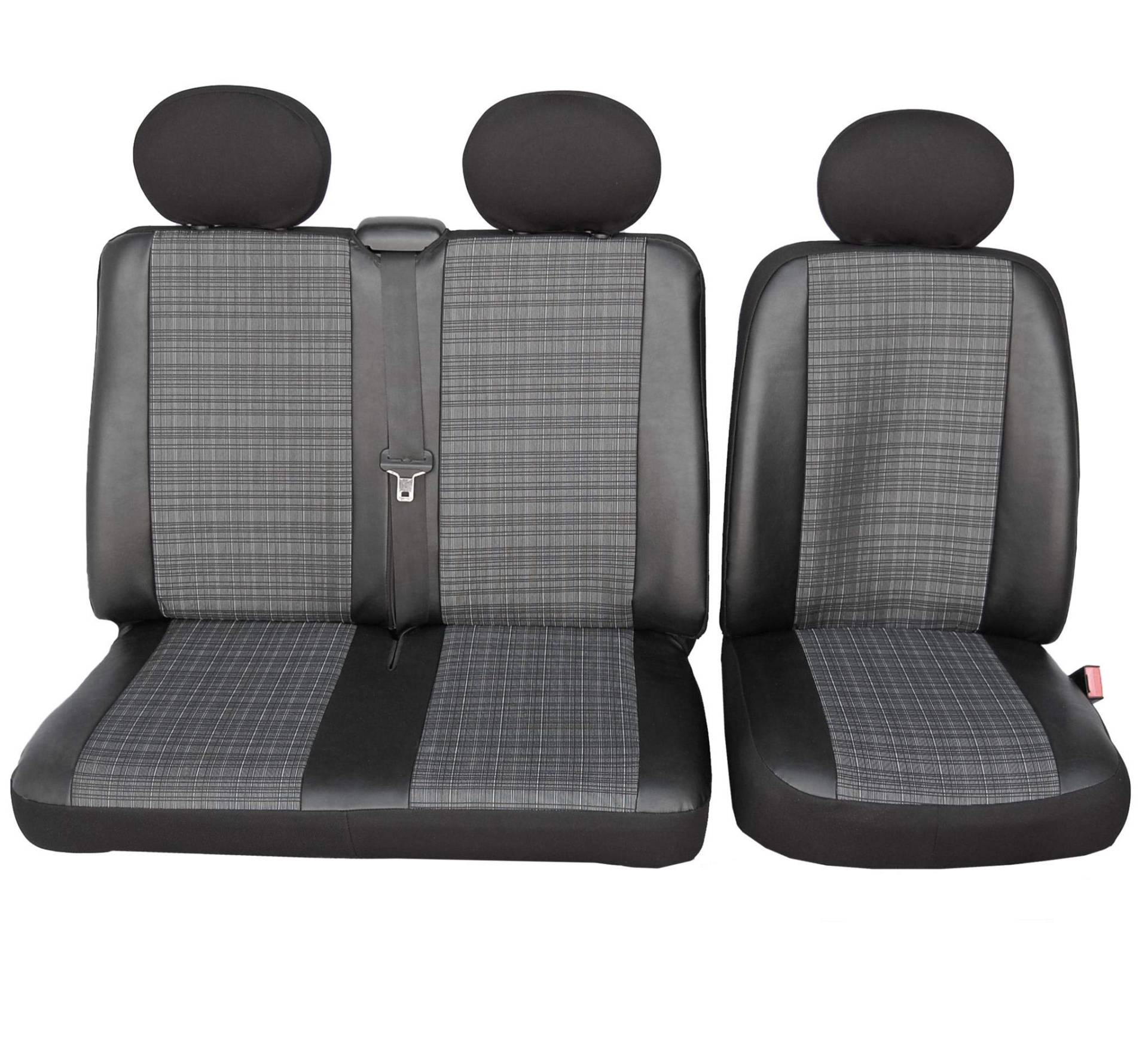 Rimers Autositzbezüge Sitzbezüge maßgefertigte kompatibel mit VW T6 Bus in Kunstleder-Prime (Fahrersitz + 2er Beifahrersitzbank) Schonbezüge von ERJOT