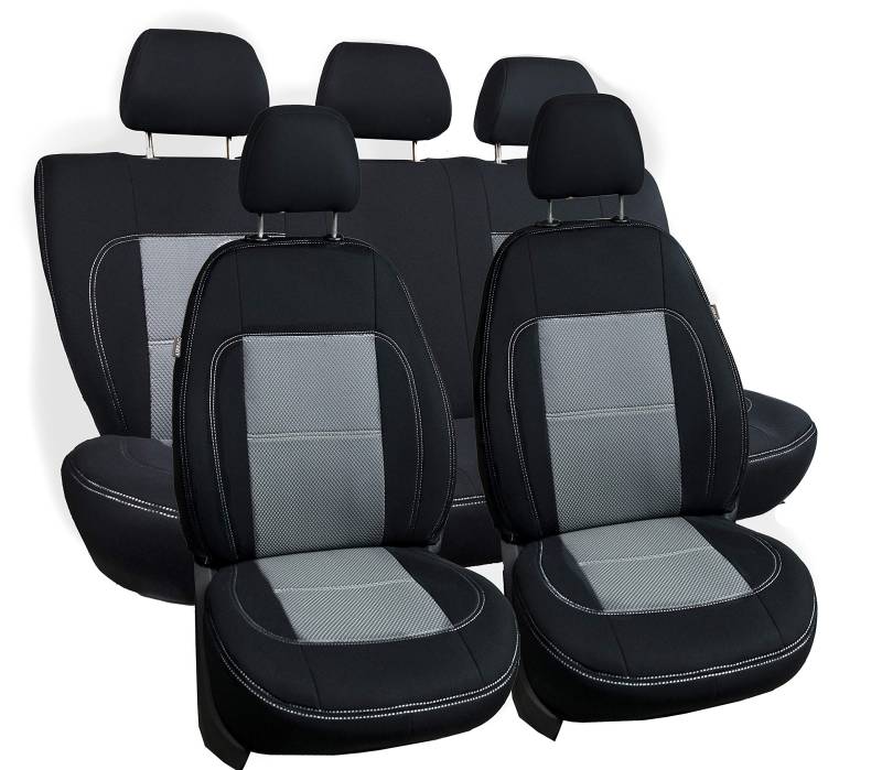 ERJOT Autositzbezüge kompatibel mit Audi A4 B8 Grau maßgefertigte modellspezifische Sitzbezüge Komplett Set von ERJOT