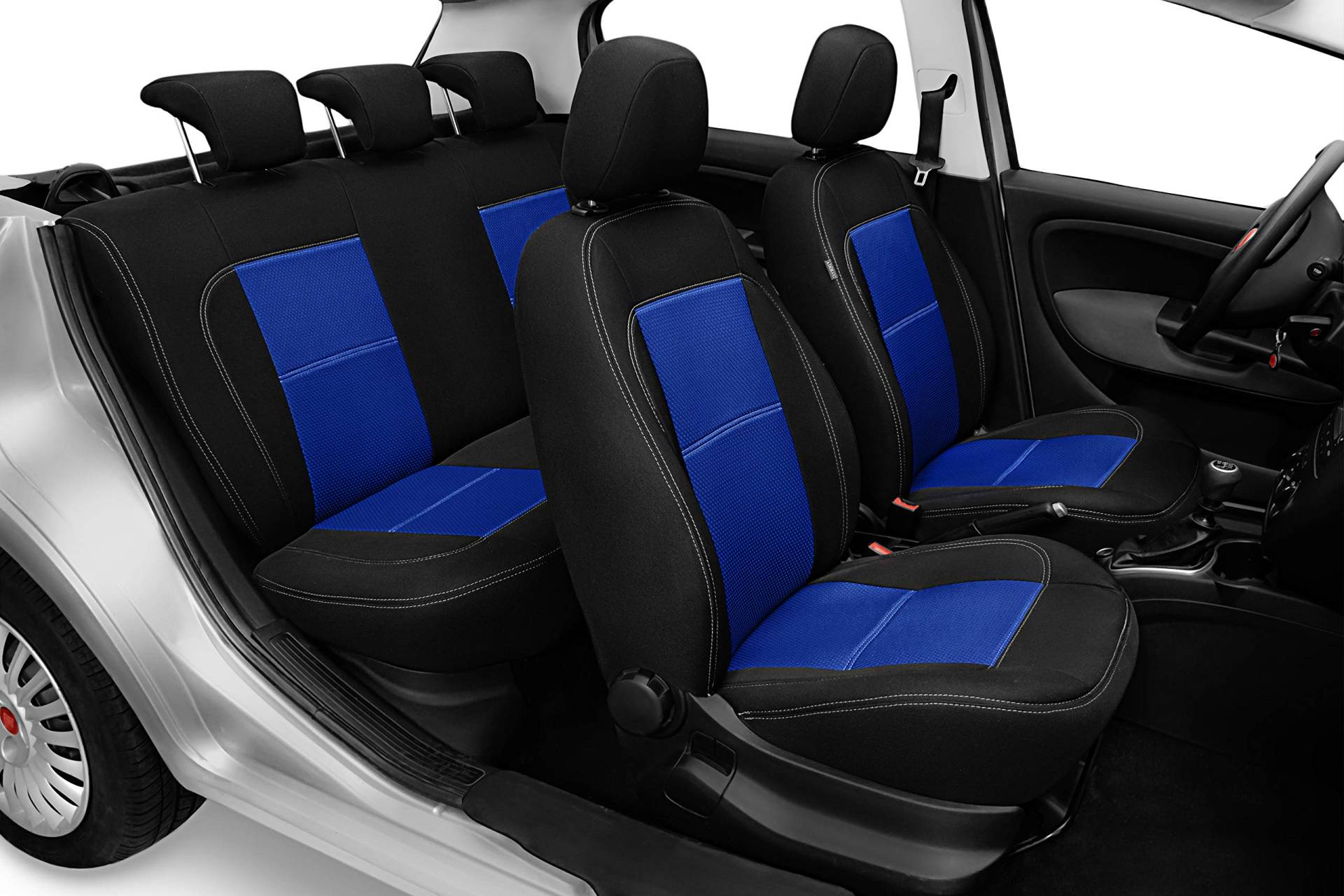 ERJOT Autositzbezüge kompatibel mit FIAT Doblo Blau maßgefertigte modellspezifische Sitzbezüge Komplett Set von ERJOT