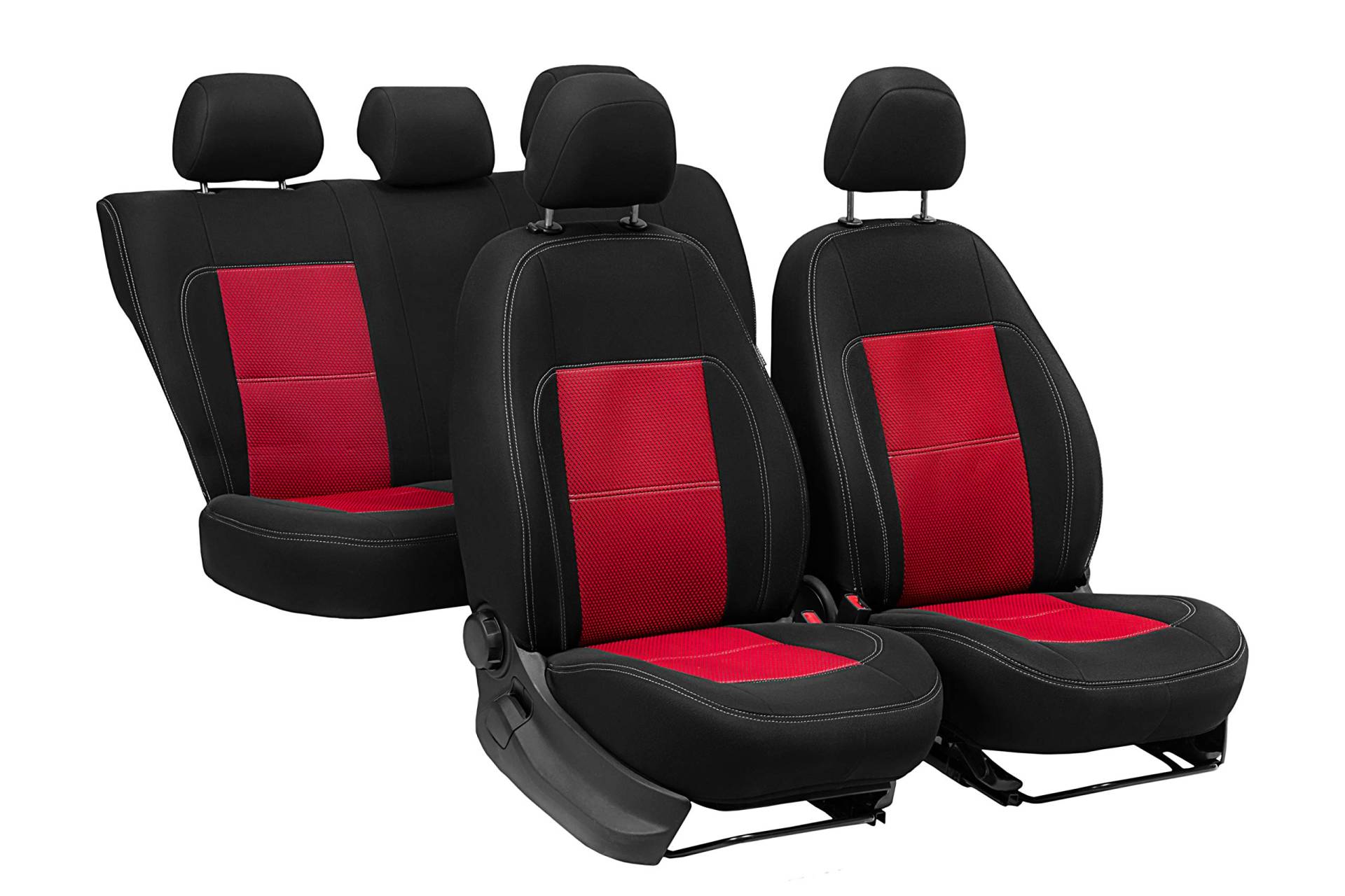 ERJOT Autositzbezüge kompatibel mit Renault Kangoo Rot maßgefertigte modellspezifische Sitzbezüge Komplett Set von ERJOT