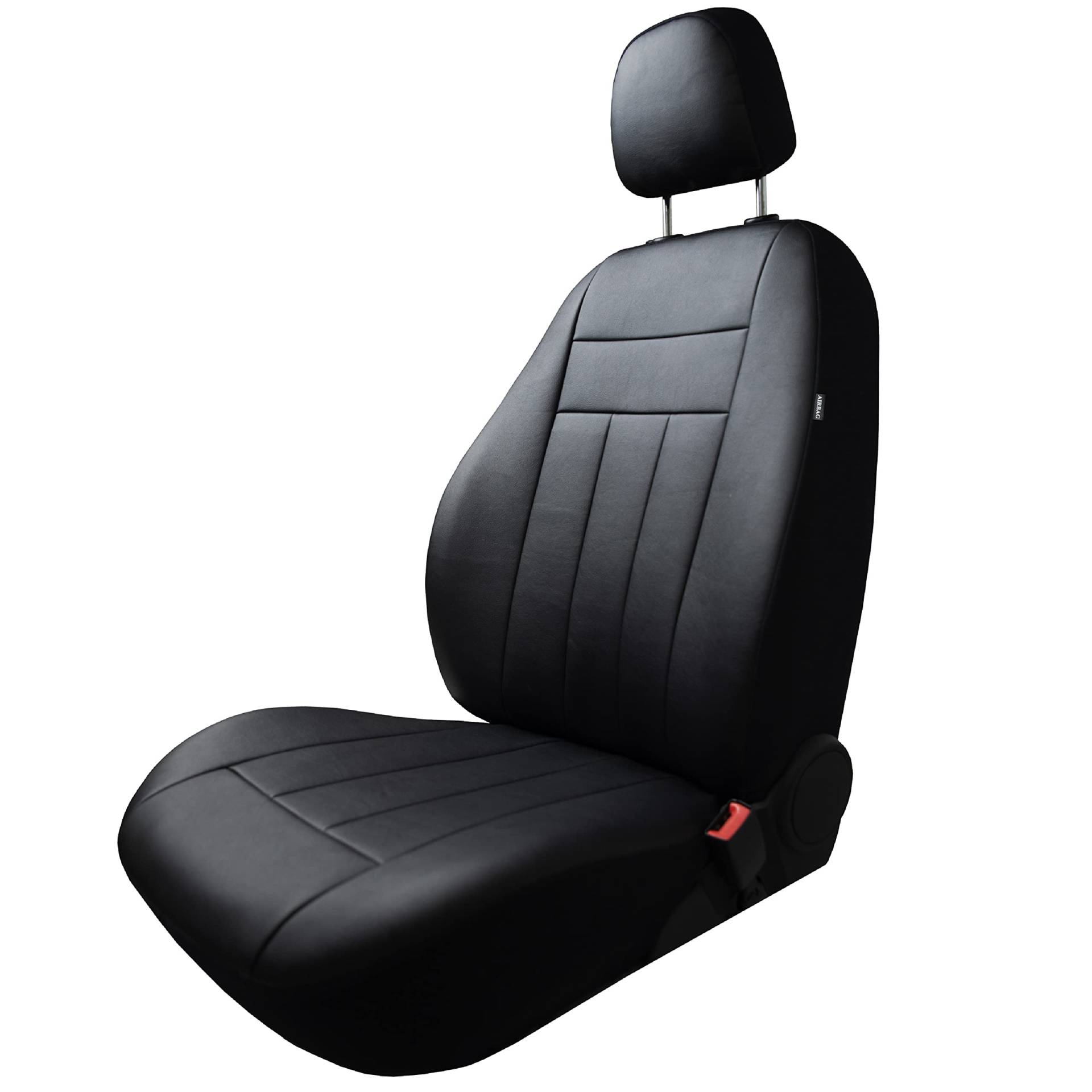 ERJOT Autositzbezüge kompatibel mit VW Caddy IV Kunstleder Schwarz nur Fahrersitz Einzelsitzbezug Maßgefertigt Sitzbezüge Schonbezüge Sitzbezug von ERJOT