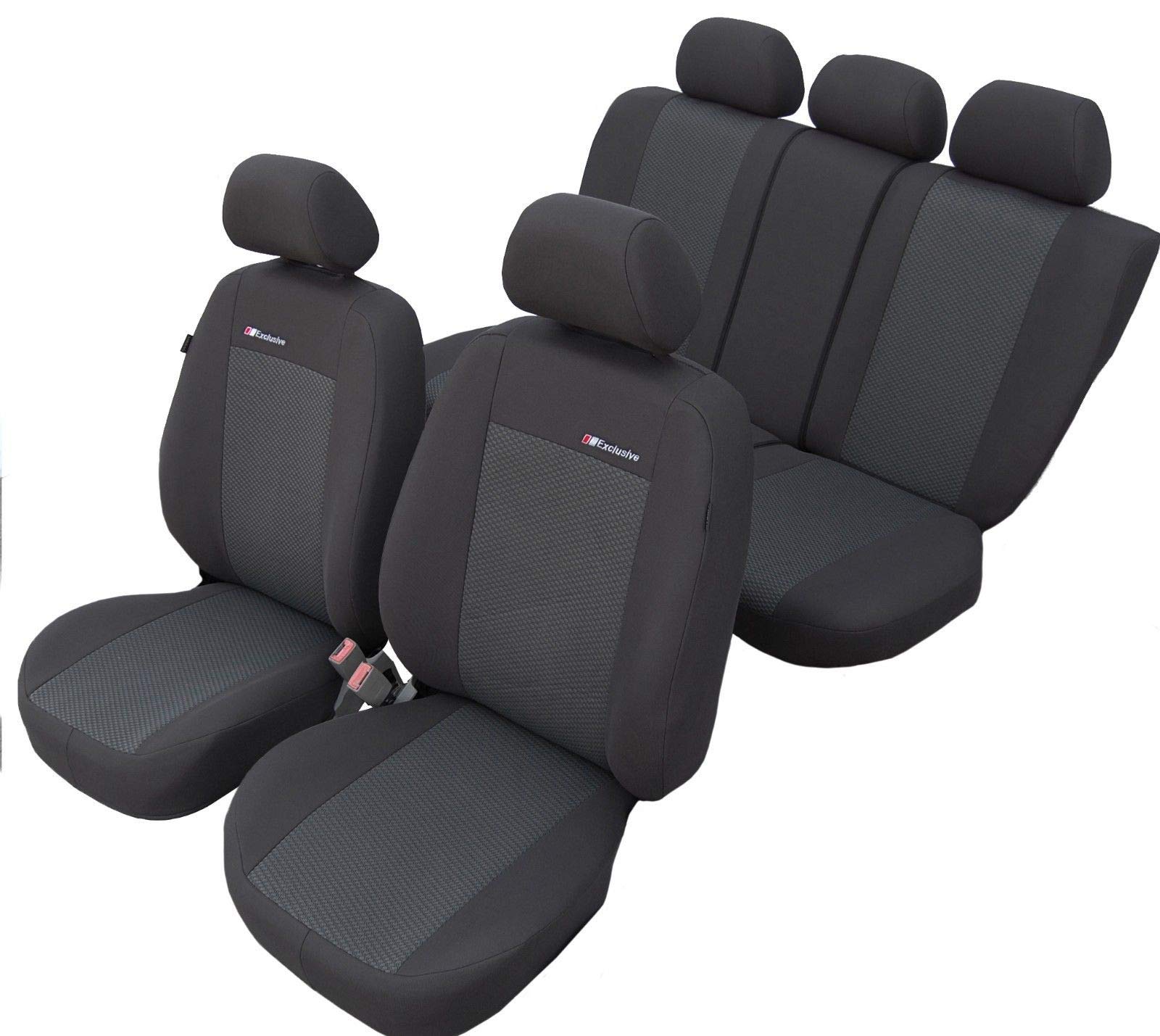 ERJOT DCT-EXC Exclusive Komplett Set maßgefertigte modellspezifische Sitzbezüge kompatibel mit Skoda Octavia II Autositzbezüge Velour von ERJOT
