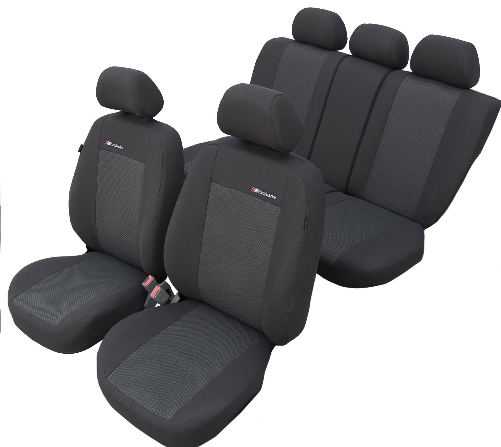 ERJOT Autositzbezüge Universall Sitzbezüge Komplett Set Velour Grau Antrazit Bezug vorne hinten DCT-EXC Exclusive von ERJOT
