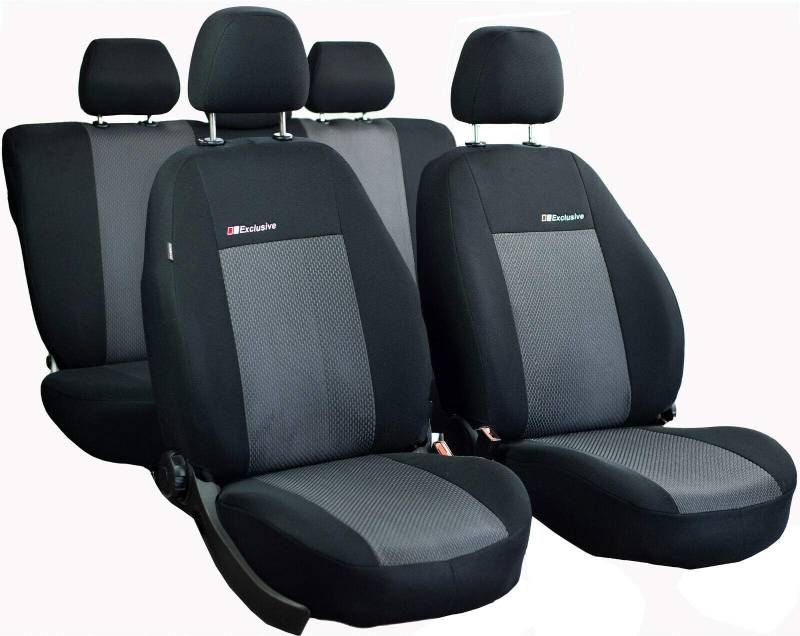 ERJOT KRE-EXC Grau Maßgefertigte Sitzbezüge kompatibel mit FIAT Panda III Schonbezüge Autositzbezüge Polyester von ERJOT